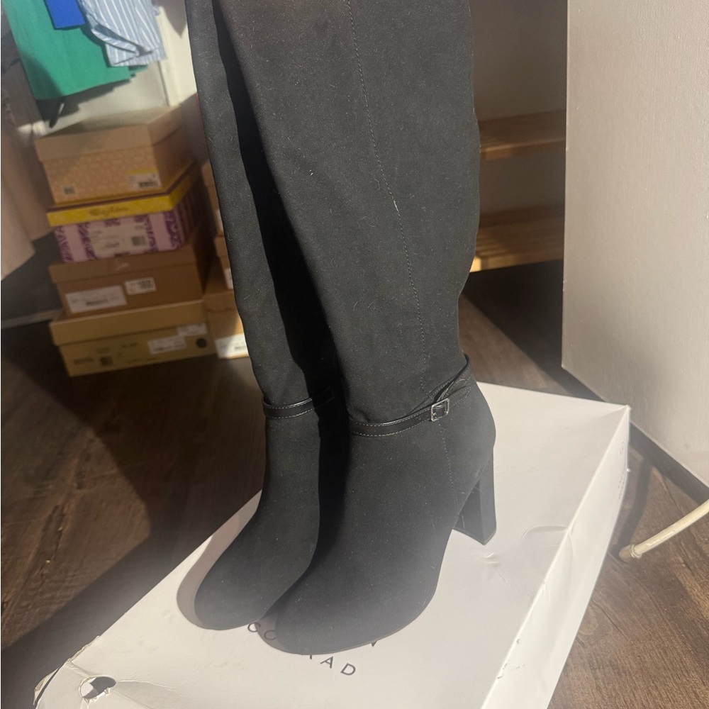 LC Lauren Conrad Black Heeled Boots